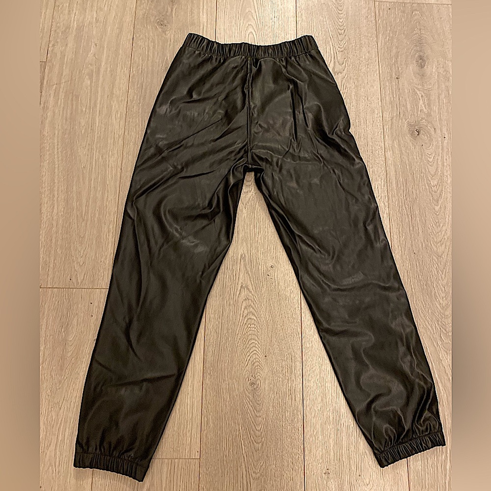 Black leather jean